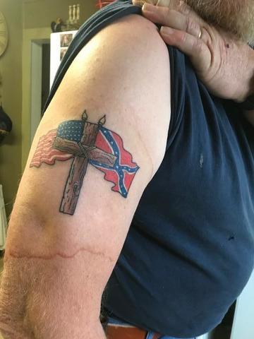 rebel flag cross tattoos