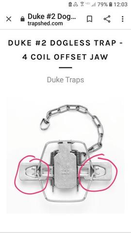 Duke #2 Dogless Trap - 4 Coil Offset Jaw